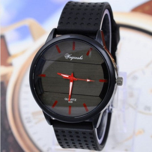 Analog Silicone Leather Watch Men and Women Sports Wrist Watch, Men's Fashion Quartz