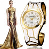 Unique Design Cuff Bracelet Watch 18K Gold Bangle Watch High Quality Casual Women Dress Wristwatch