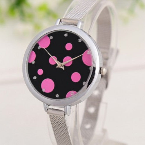 2015 New Casual Unique Big Dot Dial Wristwatch Rhinestone Watch