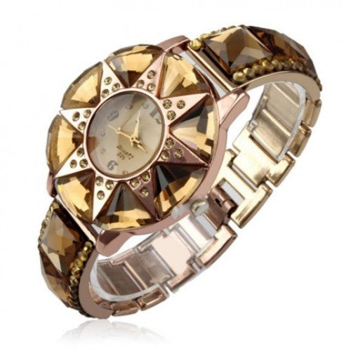 Unique Luxury Design Sunflower Shape Style Women Dress Watch Girl