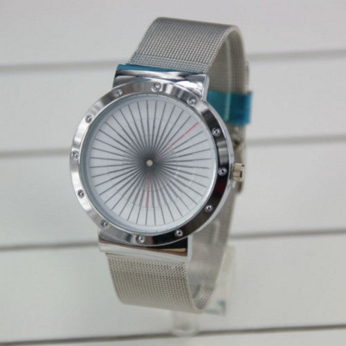 Men Full Stainless Steel Watch Unique Design Whirl Quartz