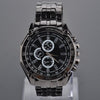 Classic Stainless Steel Three Decorative Sub-Dials Quartz Business Wristwatches